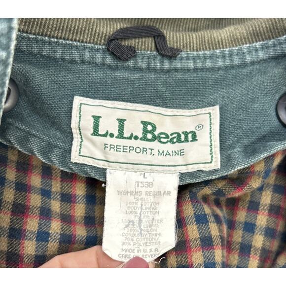 Vintage LL Bean Barn/Chore Coat - Primaloft Liner - Made In USA - Women L Green - Picture 9 of 16